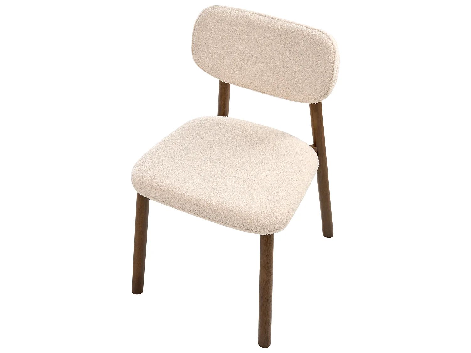 Set of 2 Dining Chairs MILLS Boucle Brown/ Light Beige