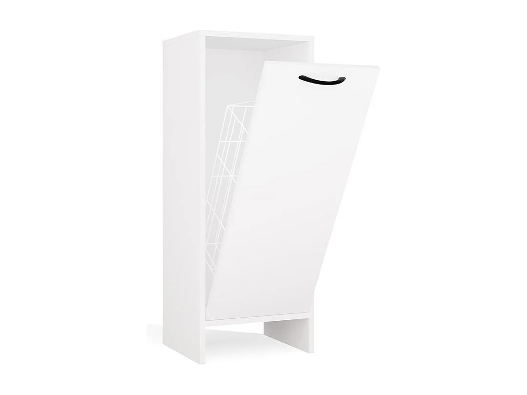 NINA - Armario de baño con cesto para la ropa - Blanco