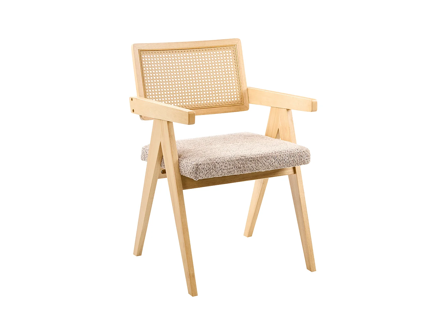 Lot de 2 chaises de salle à manger AVA Bois Marron clair/taupe