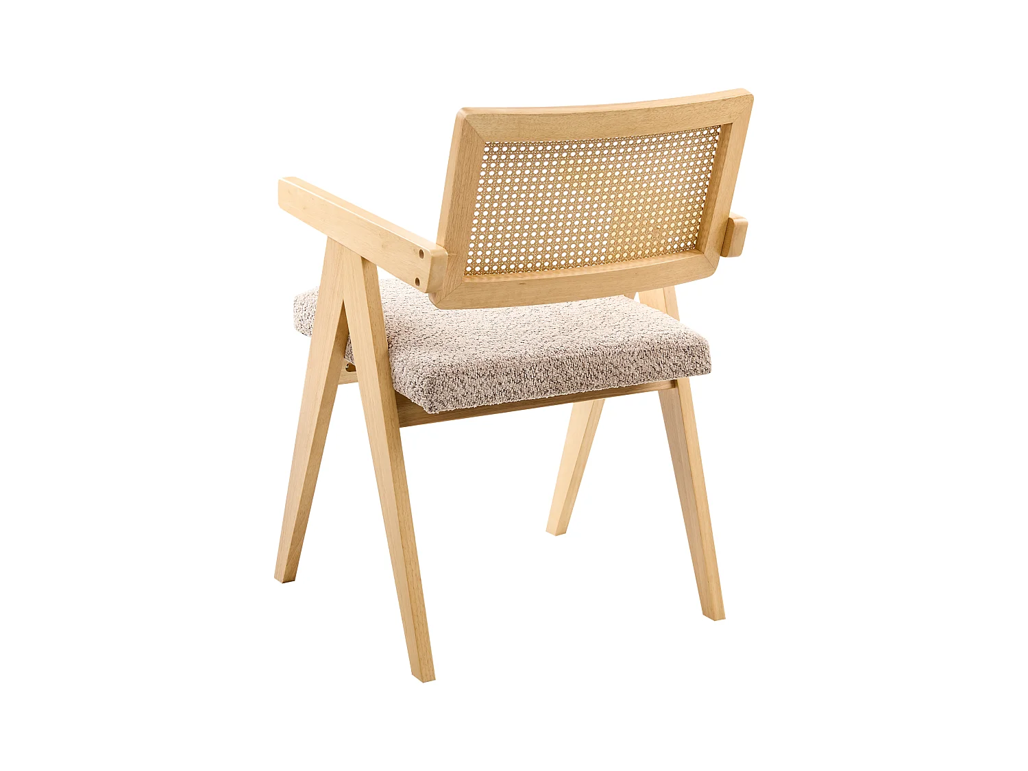 Lot de 2 chaises de salle à manger AVA Bois Marron clair/taupe