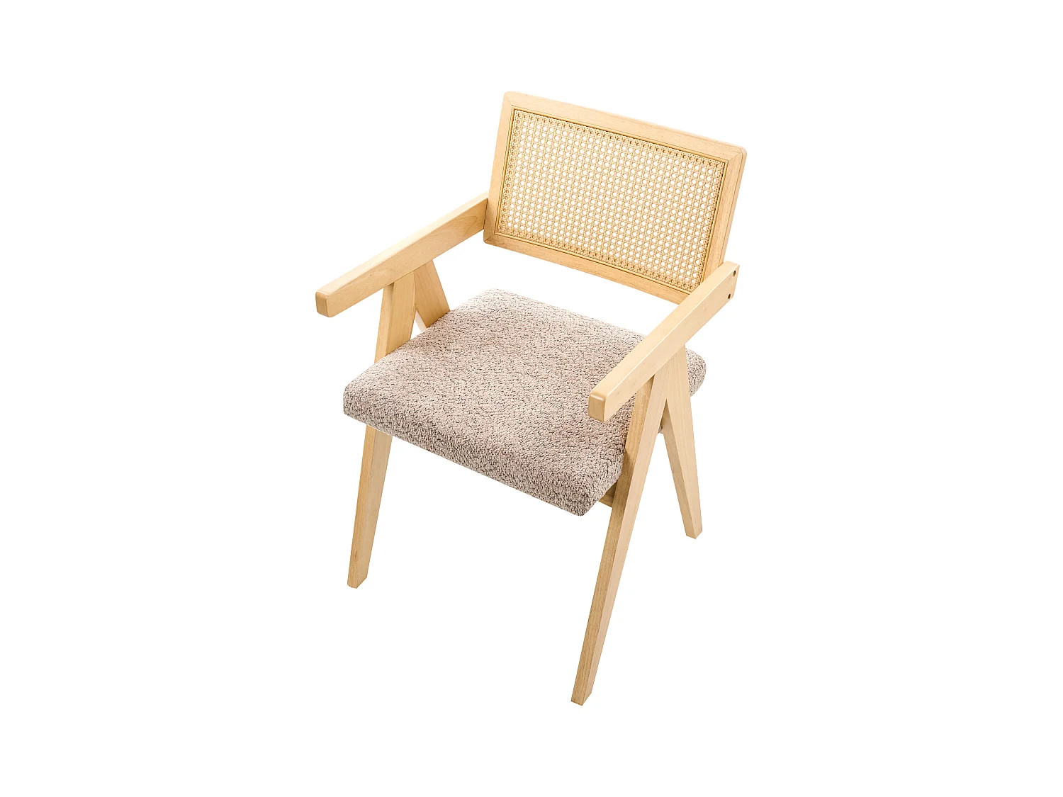 Lot de 2 chaises de salle à manger AVA Bois Marron clair/taupe