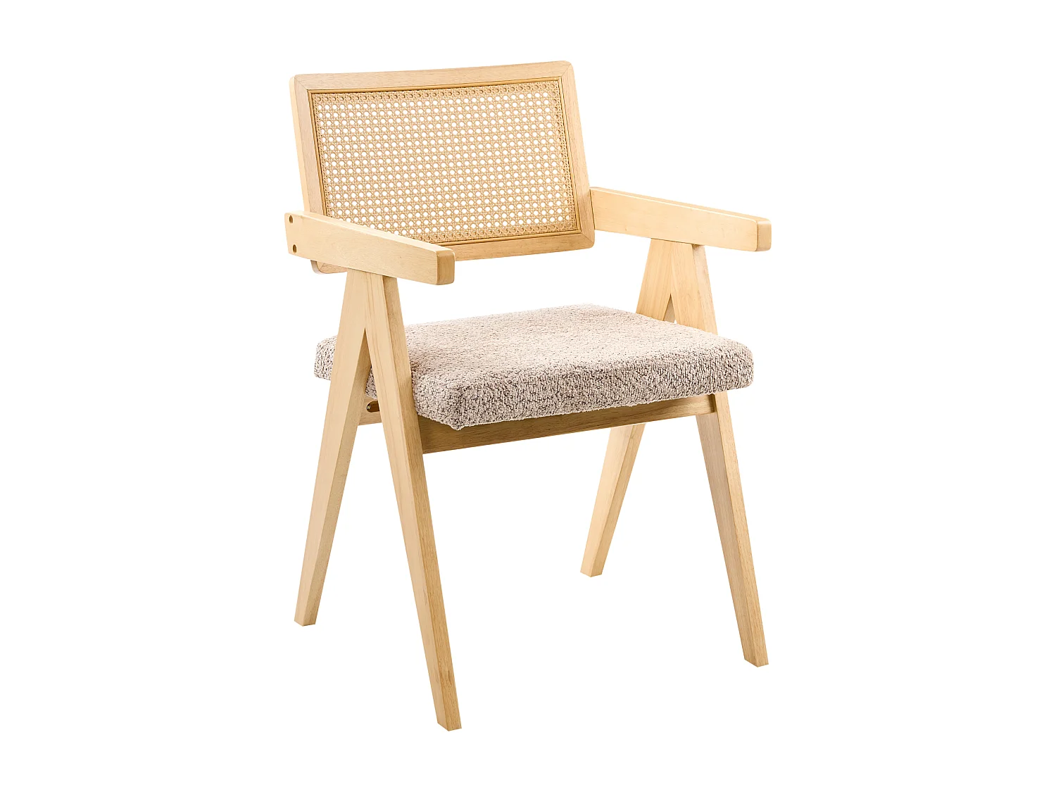 Lot de 2 chaises de salle à manger AVA Bois Marron clair/taupe