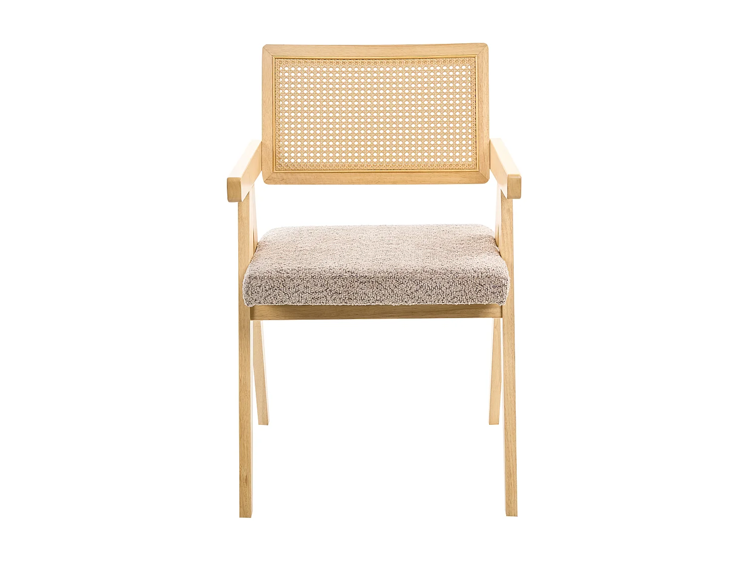 Lot de 2 chaises de salle à manger AVA Bois Marron clair/taupe