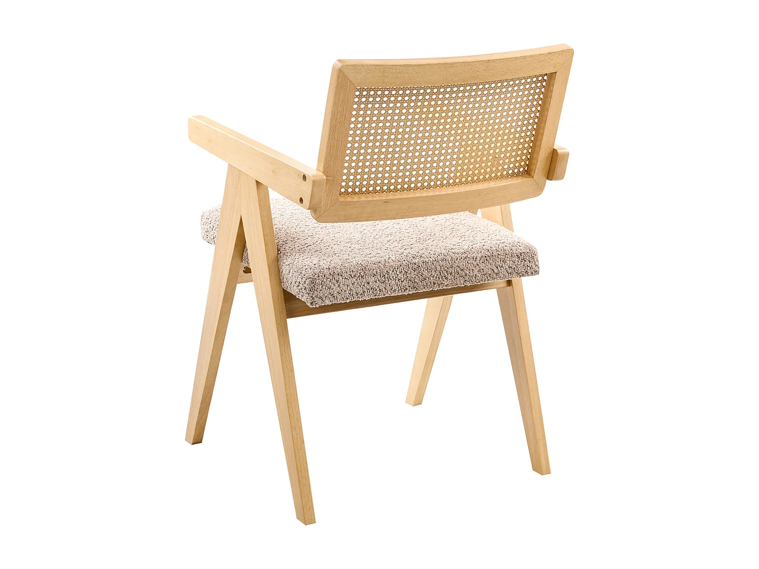 Lot de 2 chaises de salle à manger AVA Bois Marron clair/taupe