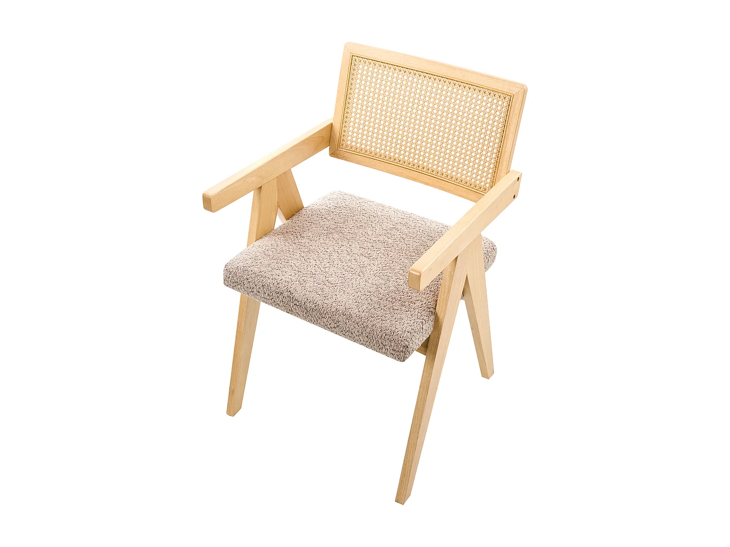 Lot de 2 chaises de salle à manger AVA Bois Marron clair/taupe