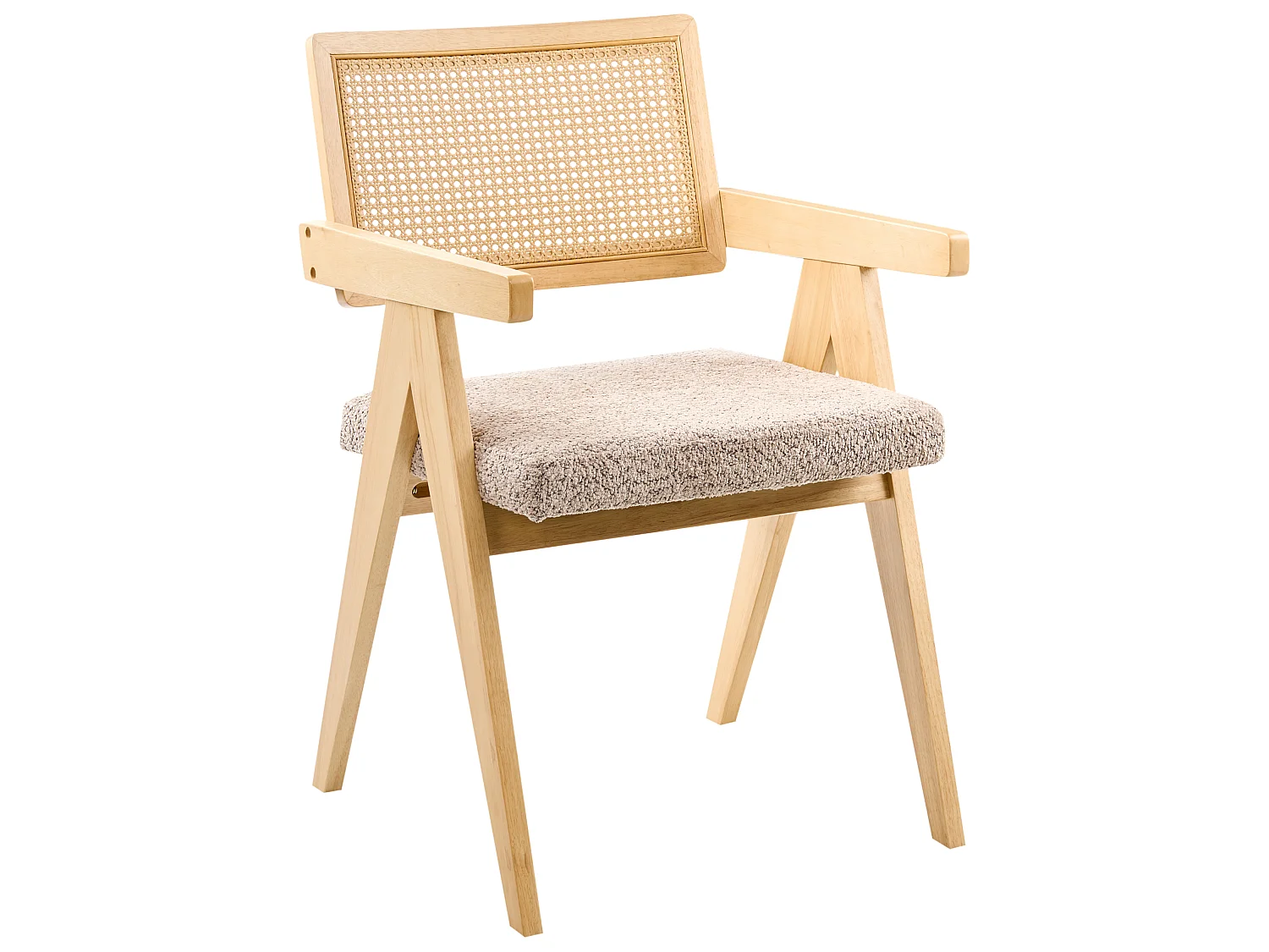Lot de 2 chaises de salle à manger AVA Bois Marron clair/taupe