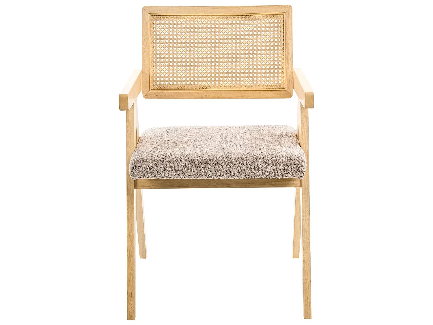 Lot de 2 chaises de salle à manger AVA Bois Marron clair/taupe