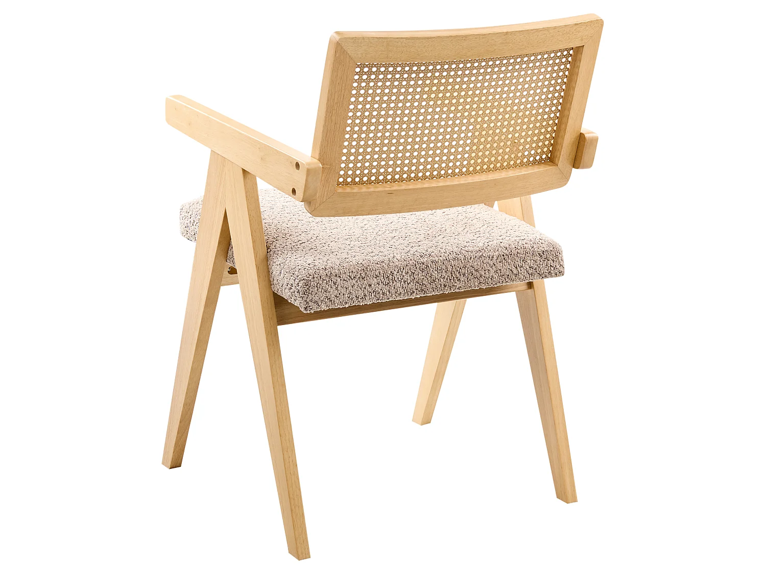 Lot de 2 chaises de salle à manger AVA Bois Marron clair/taupe