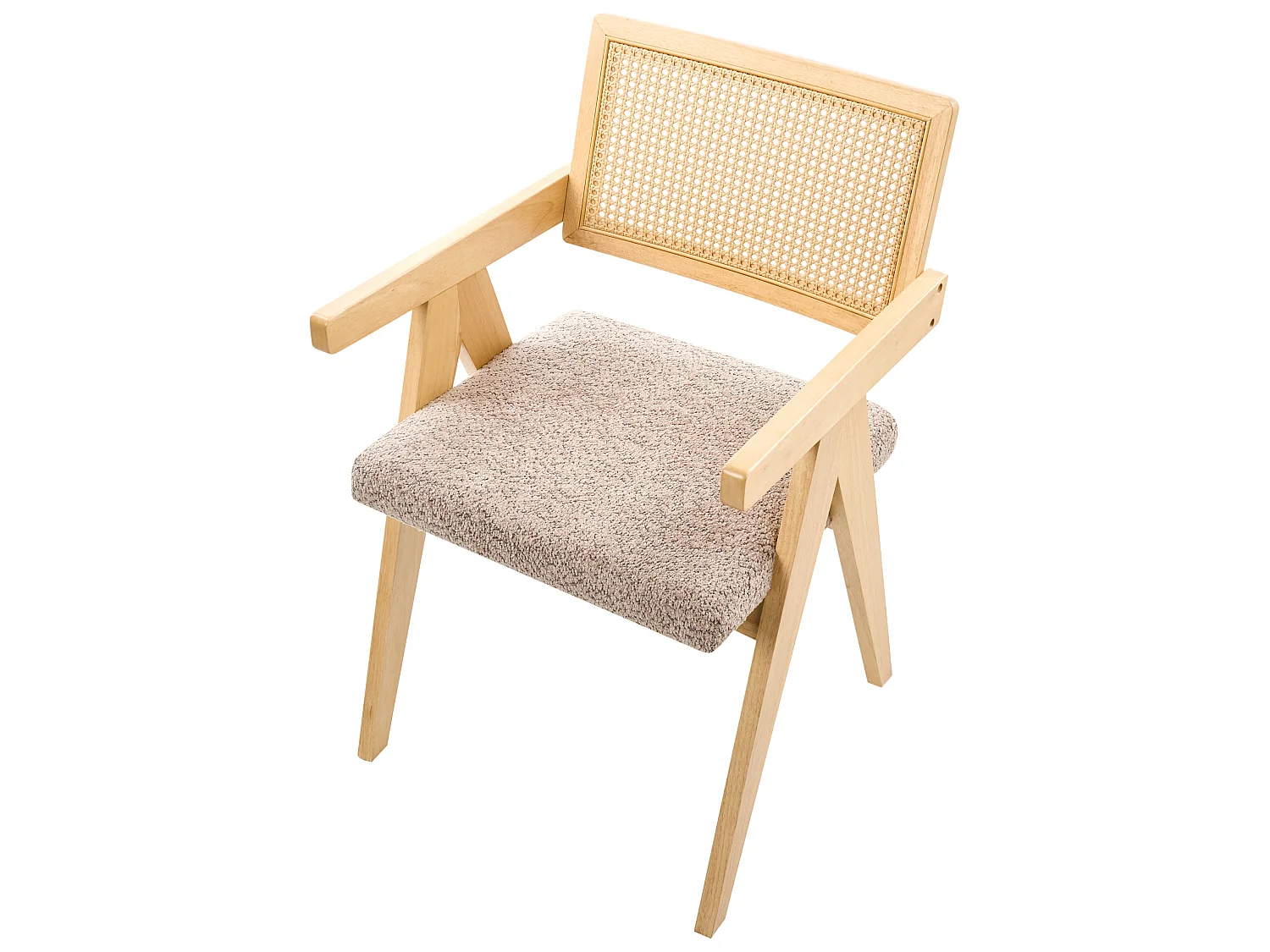 Lot de 2 chaises de salle à manger AVA Bois Marron clair/taupe