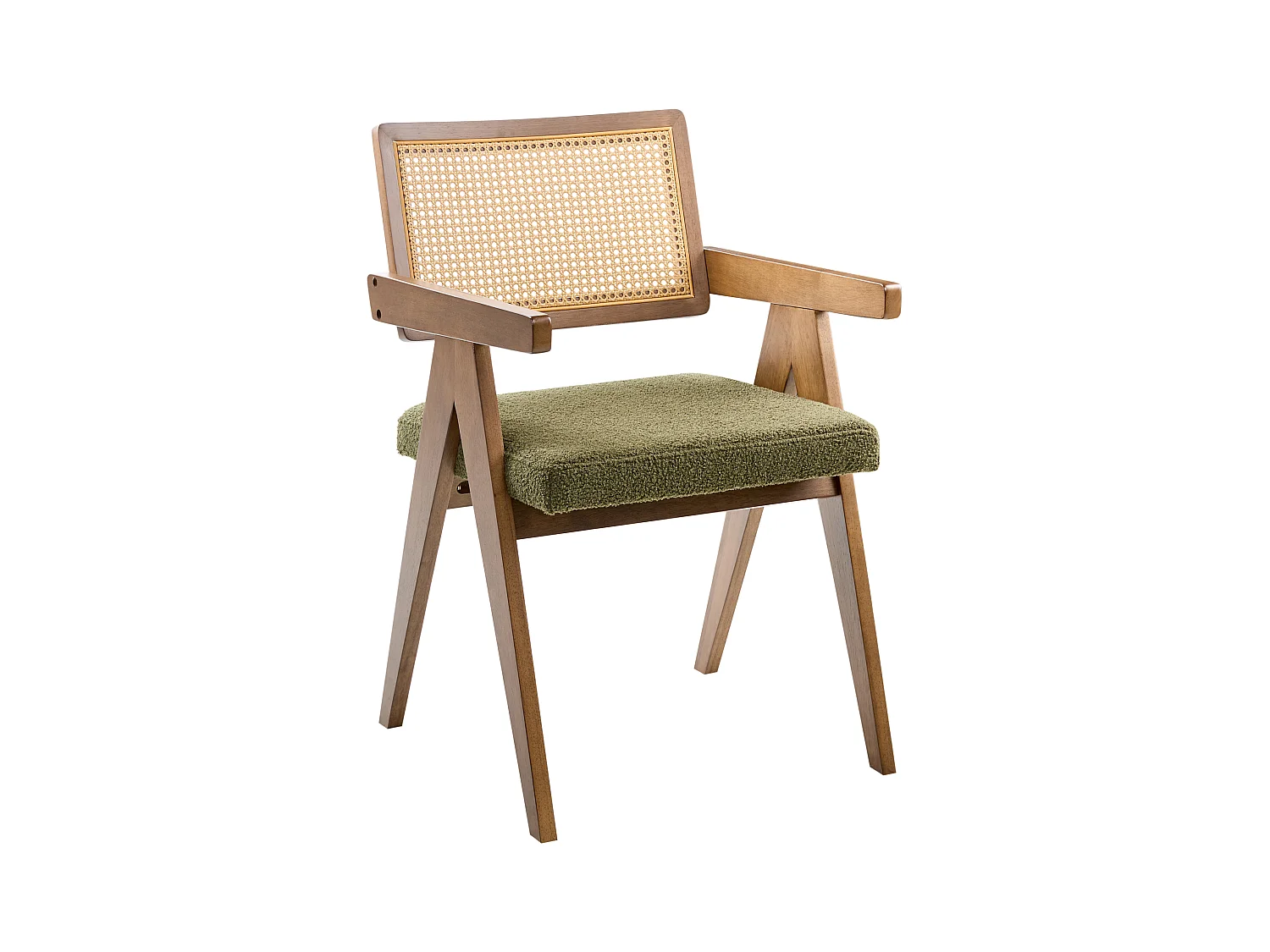 Lot de 2 chaises de salle à manger AVA Bois Marron foncé/vert