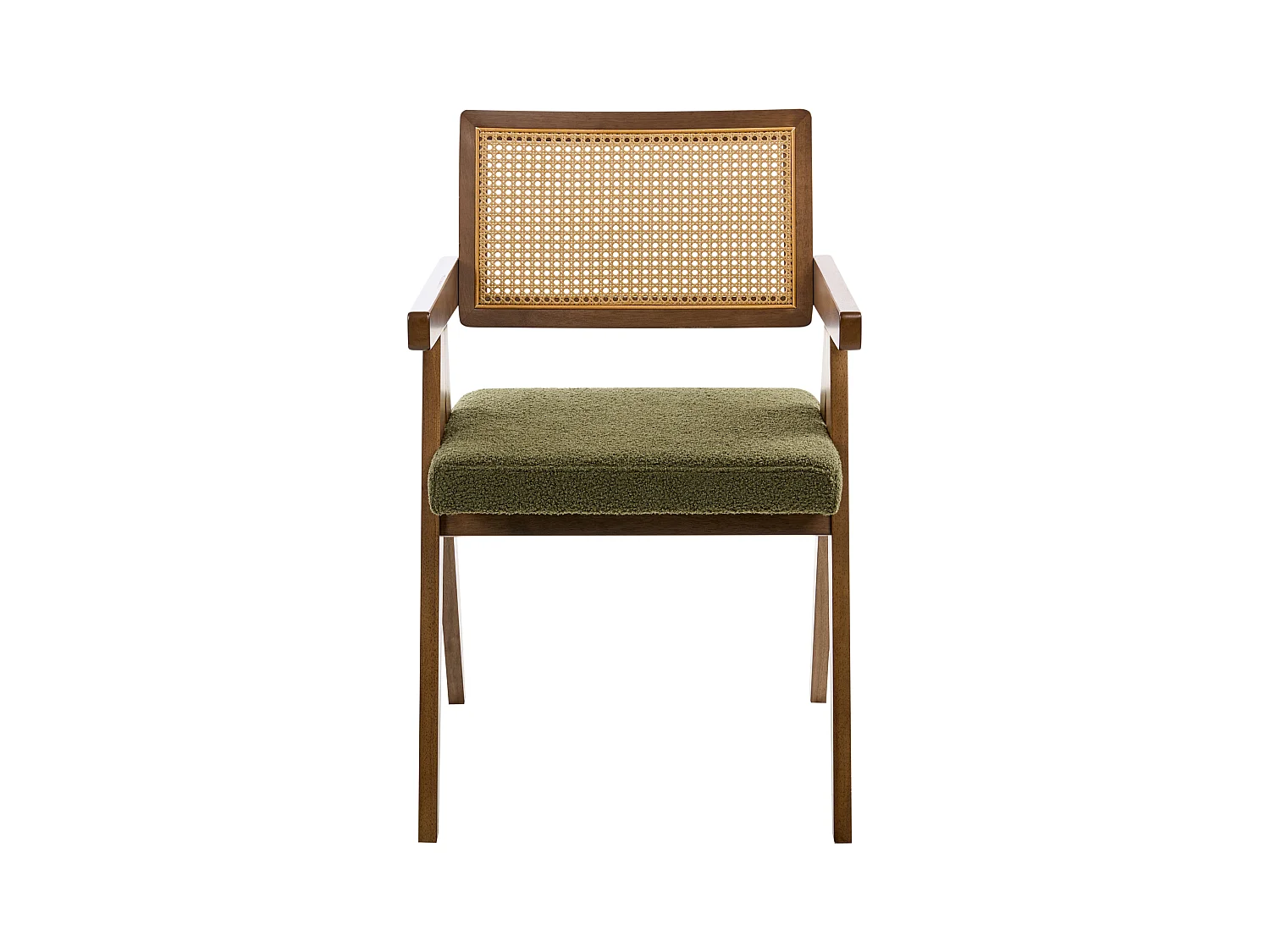 Lot de 2 chaises de salle à manger AVA Bois Marron foncé/vert