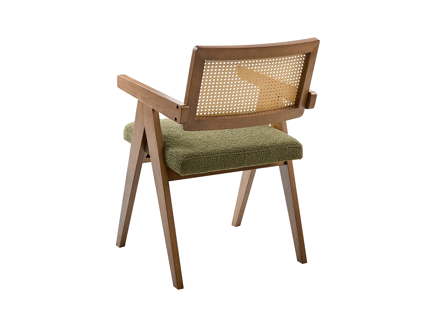 Lot de 2 chaises de salle à manger AVA Bois Marron foncé/vert