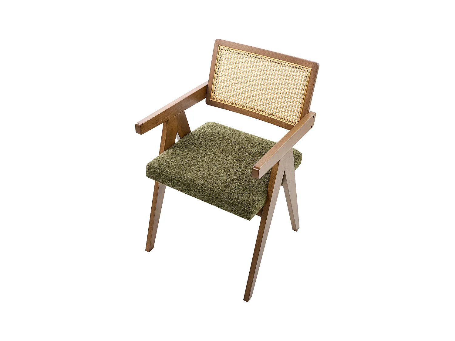 Lot de 2 chaises de salle à manger AVA Bois Marron foncé/vert