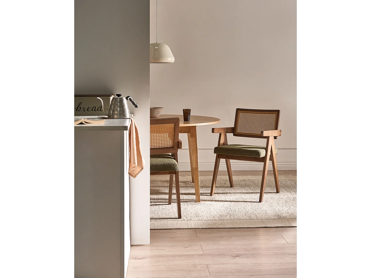 Lot de 2 chaises de salle à manger AVA Bois Marron/vert