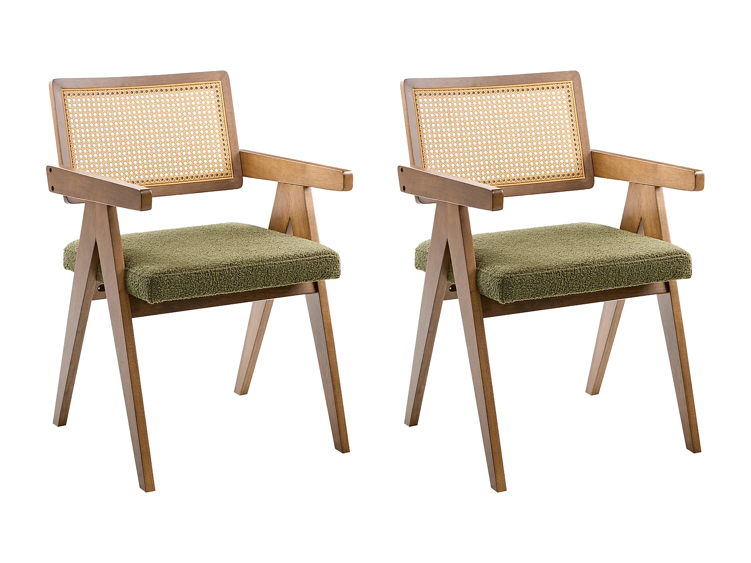 Lot de 2 chaises de salle à manger AVA Bois Marron/vert
