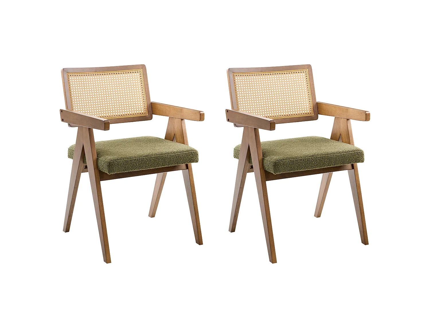 Lot de 2 chaises de salle à manger AVA Bois Marron/vert