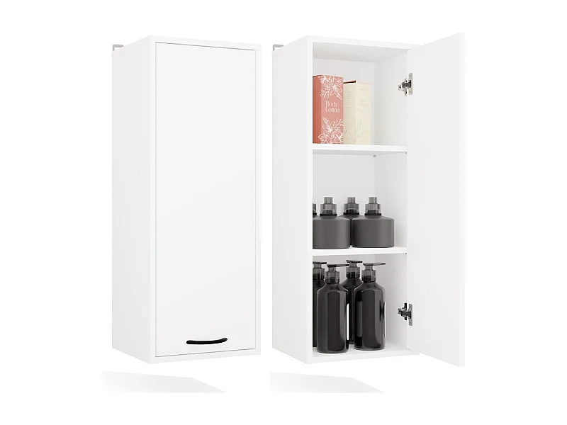 NINA - Mueble de pared para baño con 3 estantes - Blanco