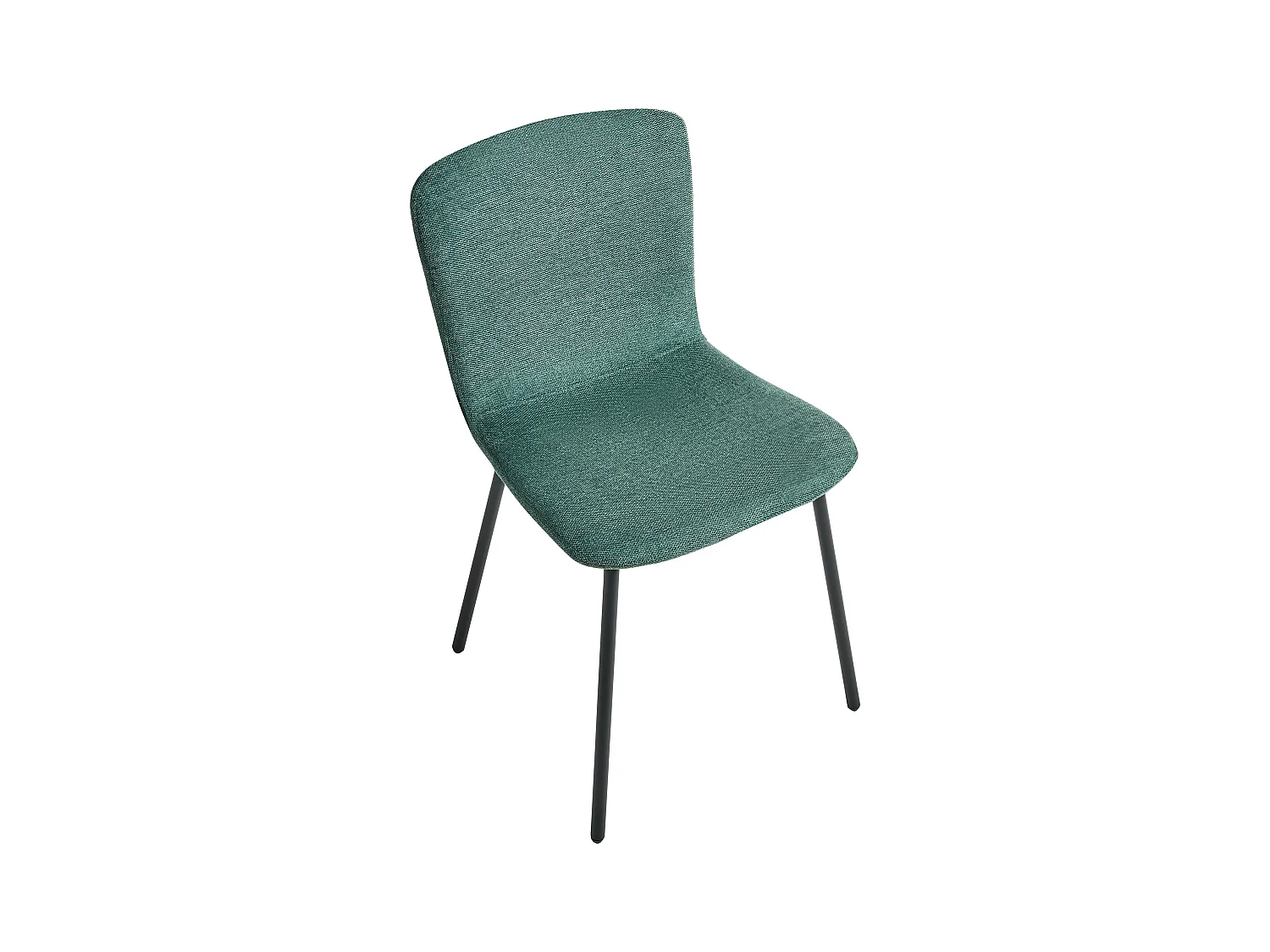 Lot de 4 chaises de salle à manger CALDWELL Tissu Vert