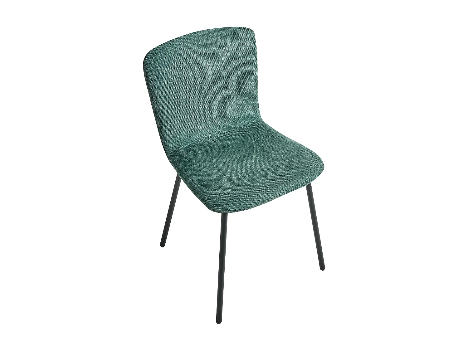 Lot de 4 chaises de salle à manger CALDWELL Tissu Vert