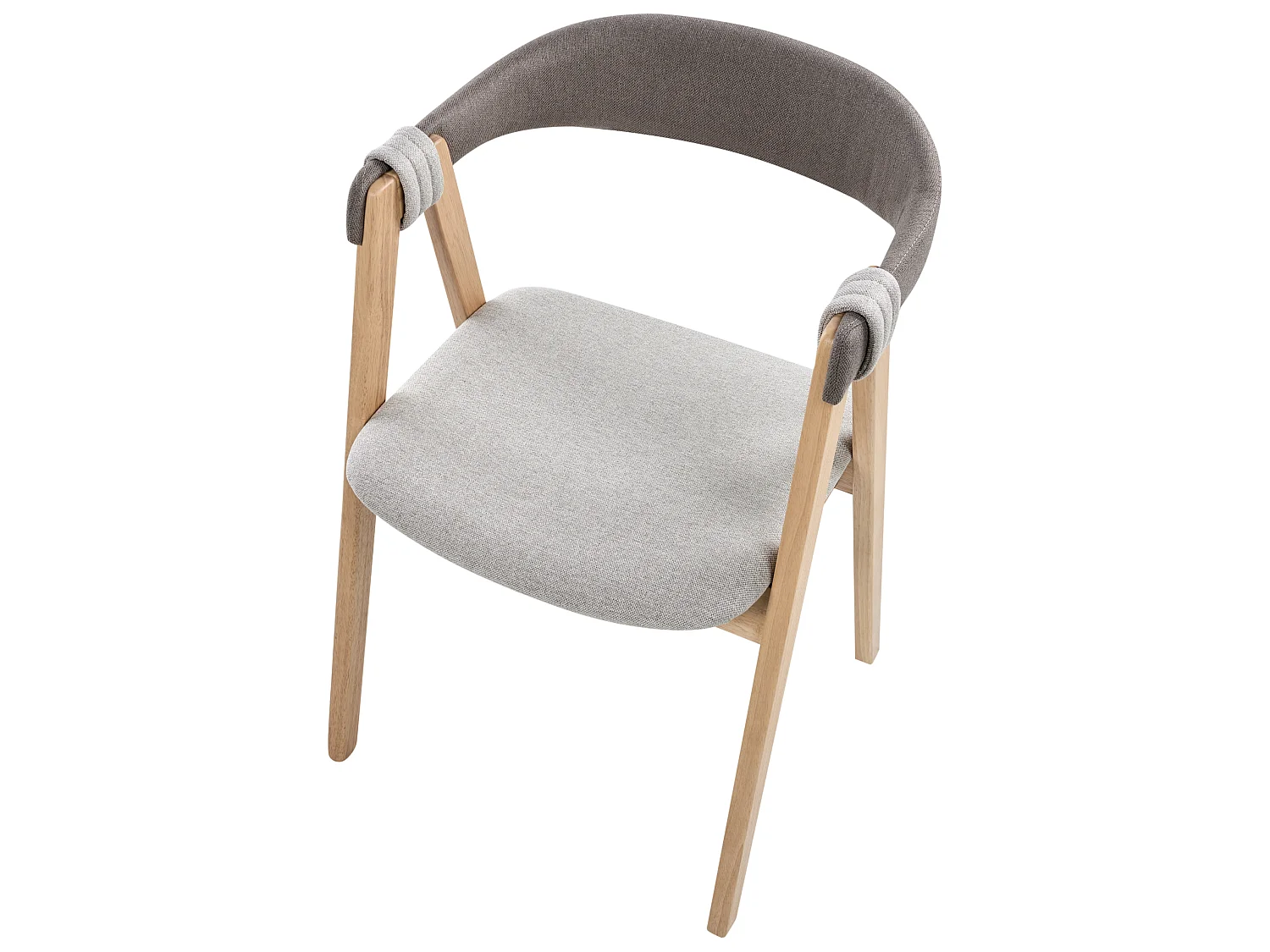 Set of 2 Dining Chairs DAY Fabric Light Brown/ Taupe