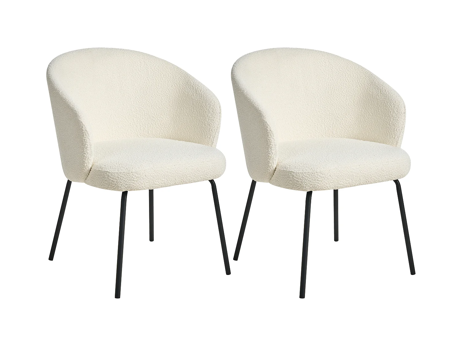 Lot de 2 chaises de salle à manger LUDDEN Bouclé Beige clair