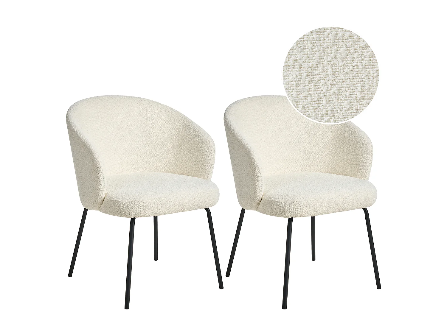 Lot de 2 chaises de salle à manger LUDDEN Bouclé Beige clair