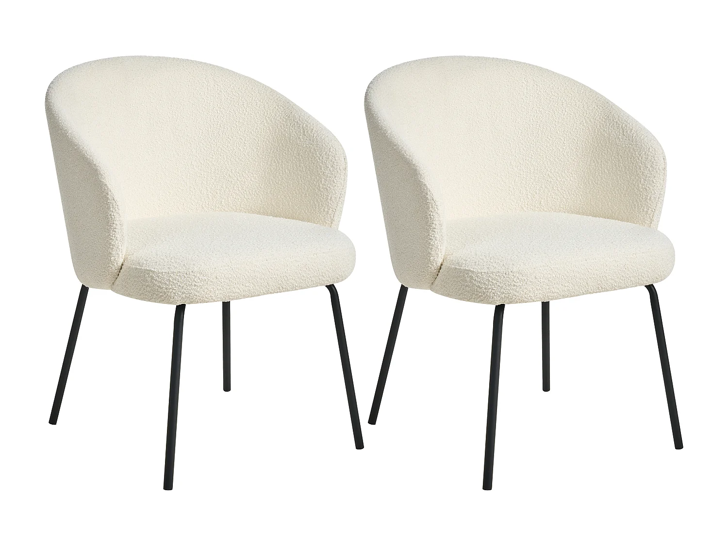 Lot de 2 chaises de salle à manger LUDDEN Bouclé Beige clair