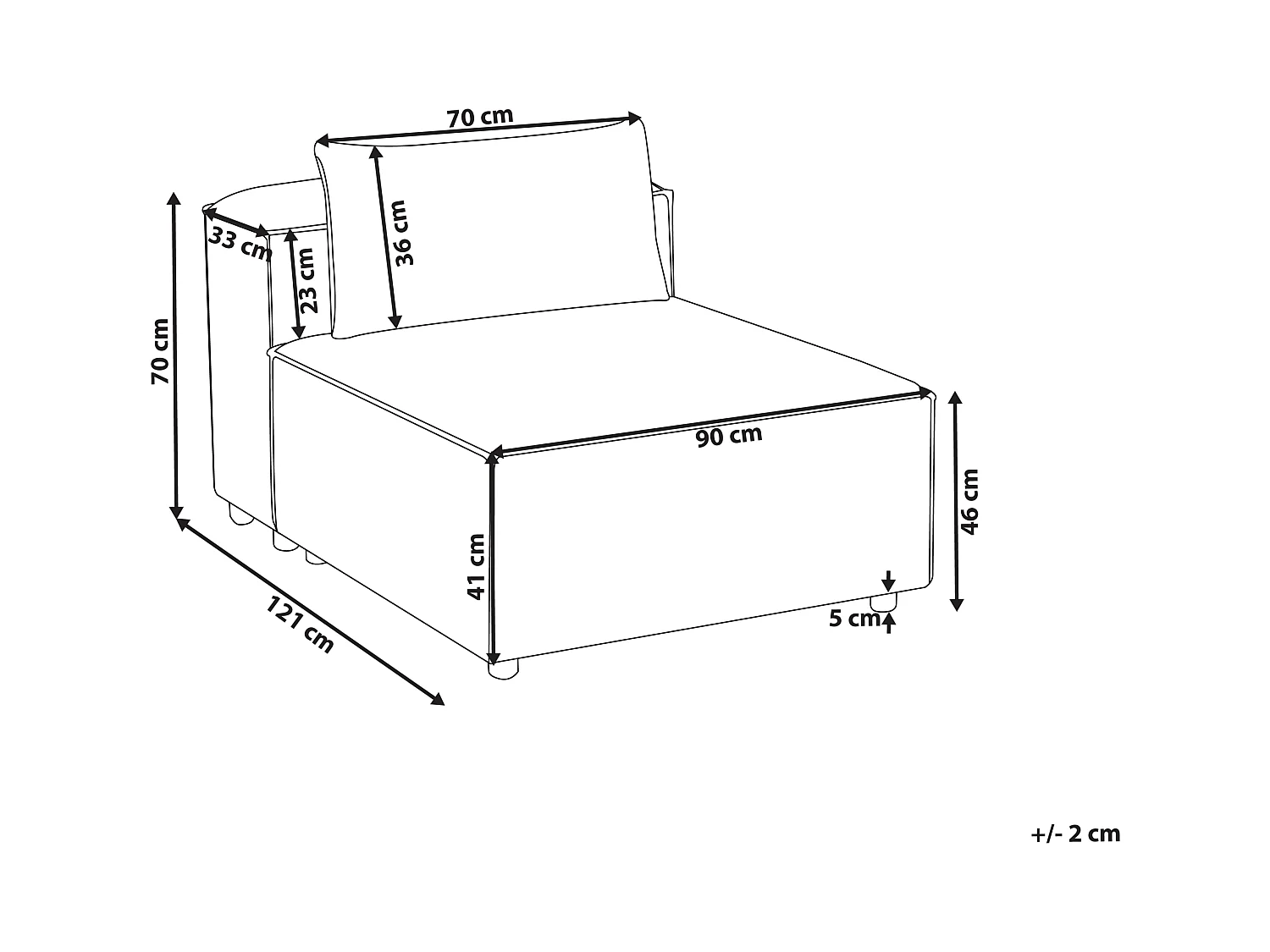 Module fauteuil BRANDE Tissu Marron clair