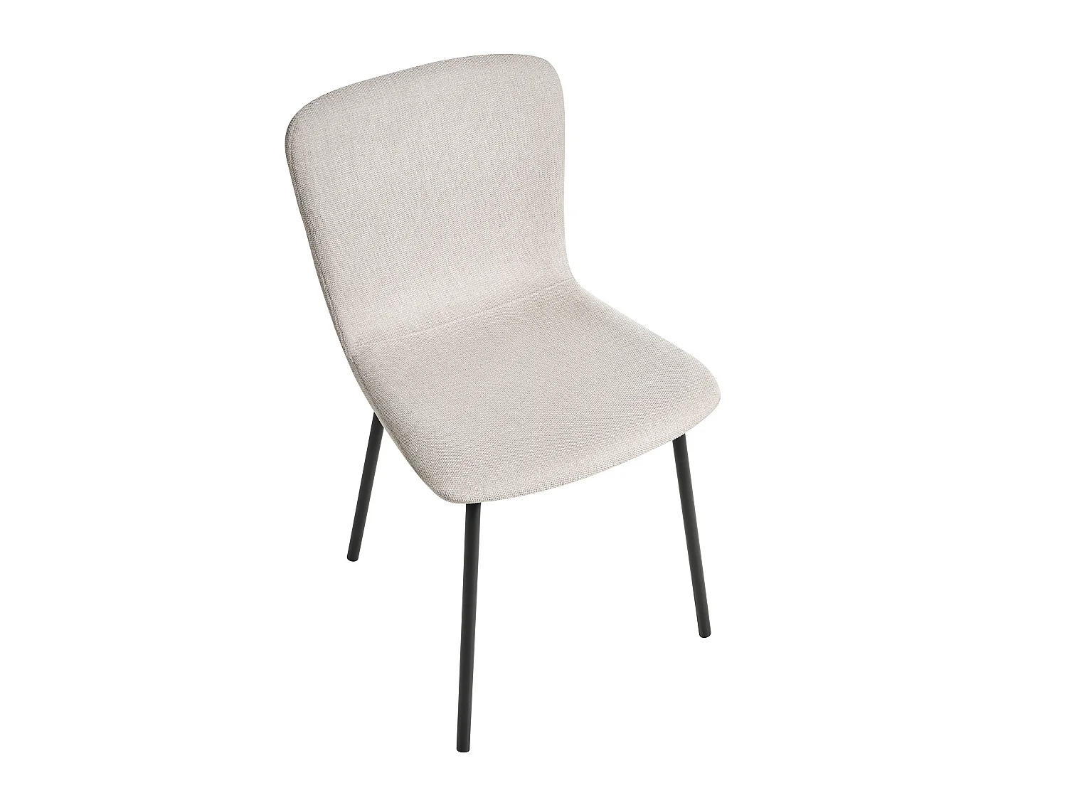 Lot de 4 chaises de salle à manger CALDWELL Tissu Beige clair