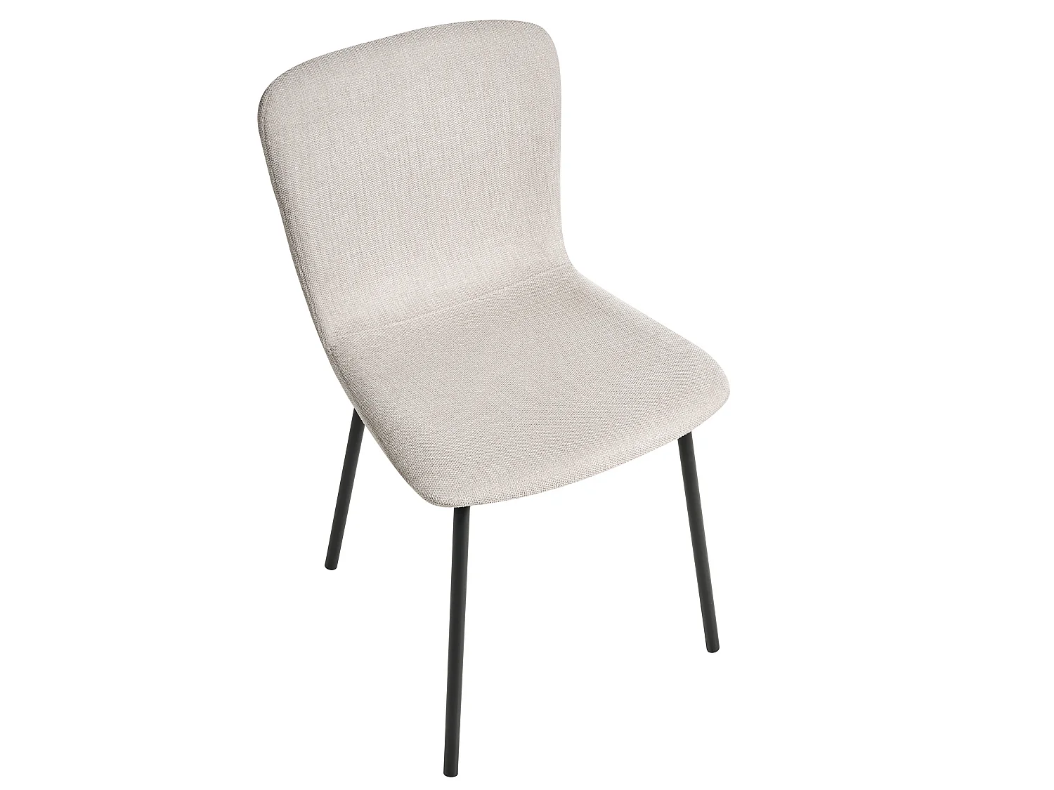 Lot de 4 chaises de salle à manger CALDWELL Tissu Beige clair