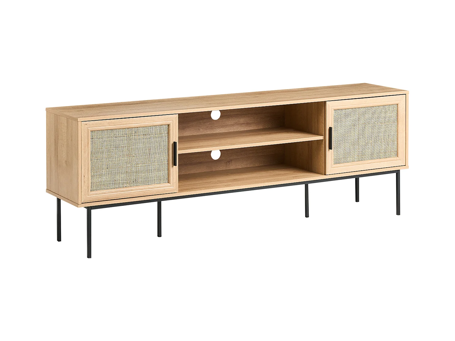 Meuble TV PASCO Rotin Marron clair