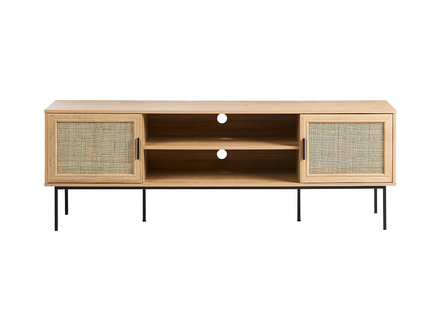 Meuble TV PASCO Rotin Marron clair