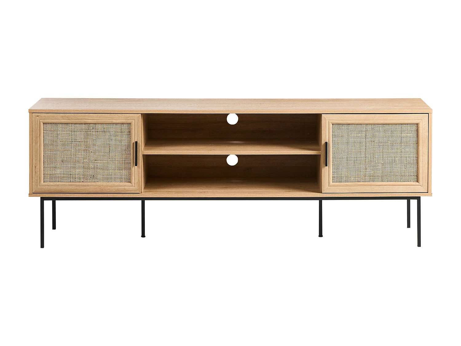 Meuble TV PASCO Rotin Marron clair