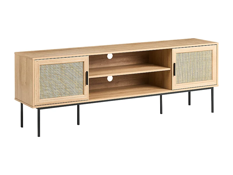 Meuble TV PASCO Rotin Marron clair