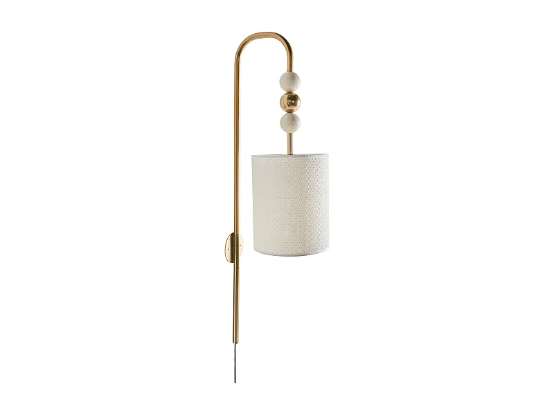 Lampe murale LOKY Métal Laiton/beige