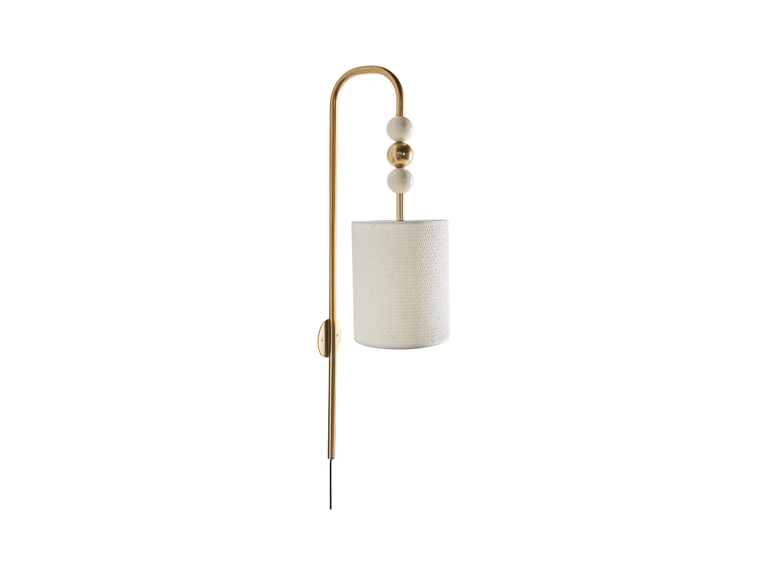 Lampe murale LOKY Métal Laiton/beige