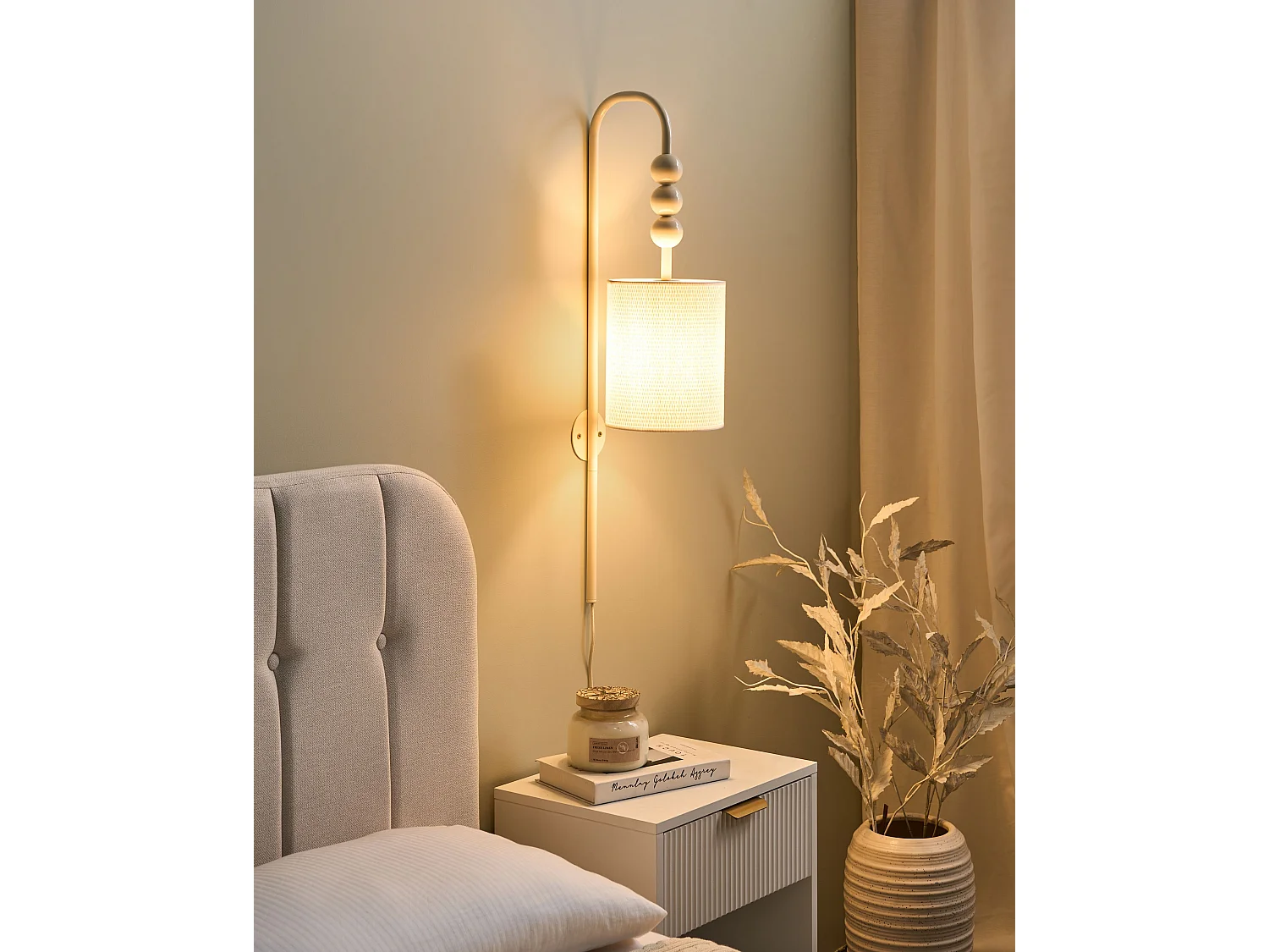 Lampe murale LOKY Métal Beige