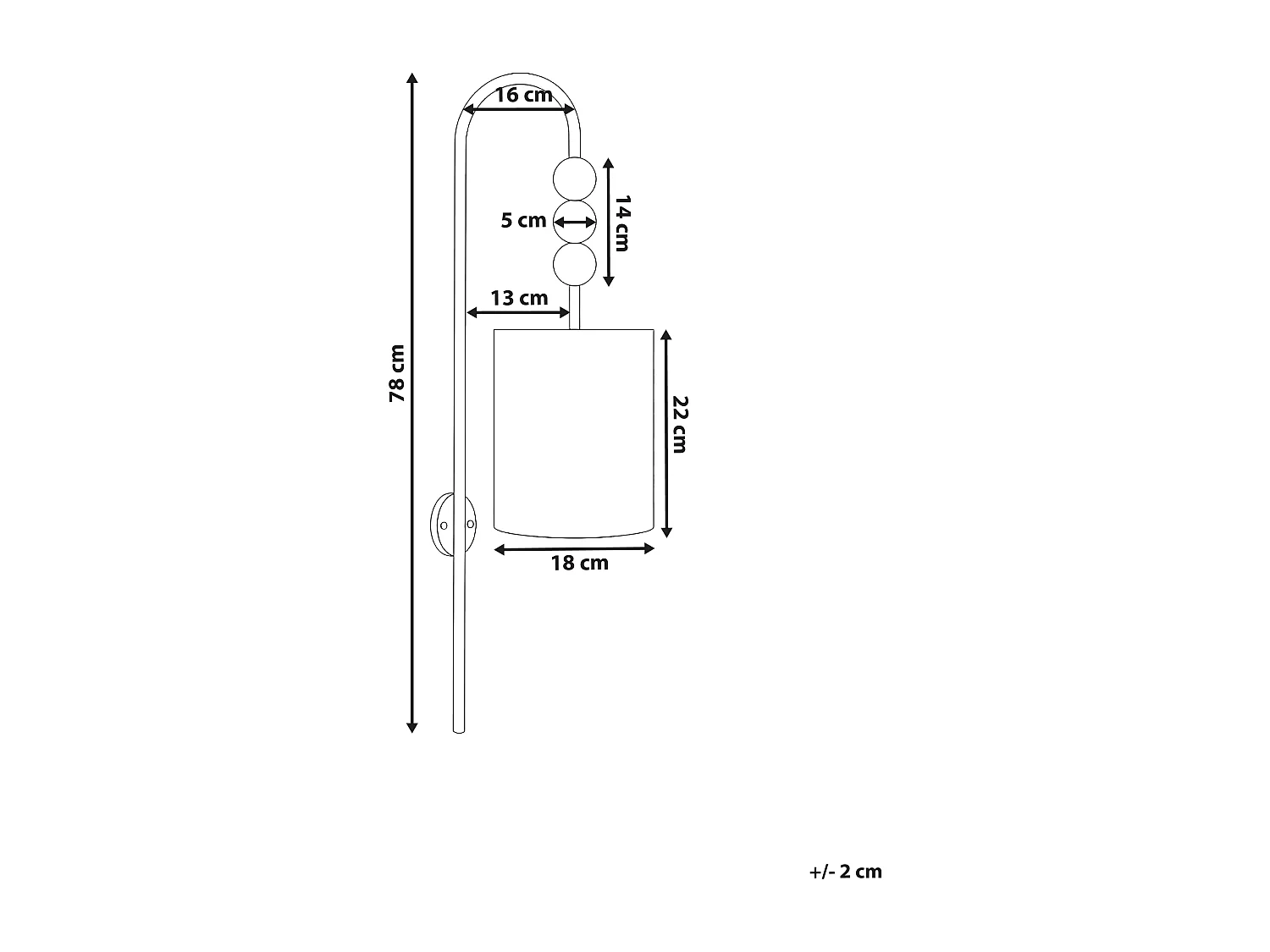 Lampe murale LOKY Métal Beige