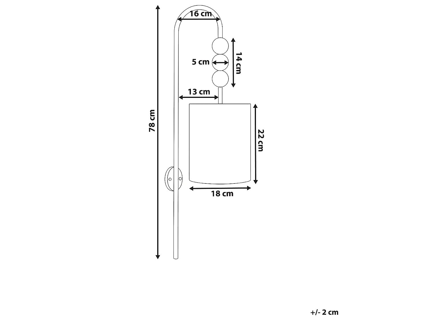 Lampe murale LOKY Métal Beige