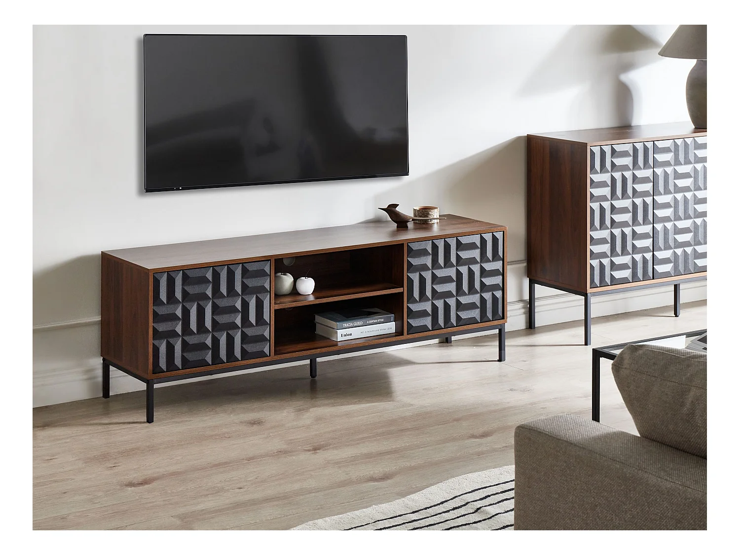Meuble TV CARAQUET Marron foncé