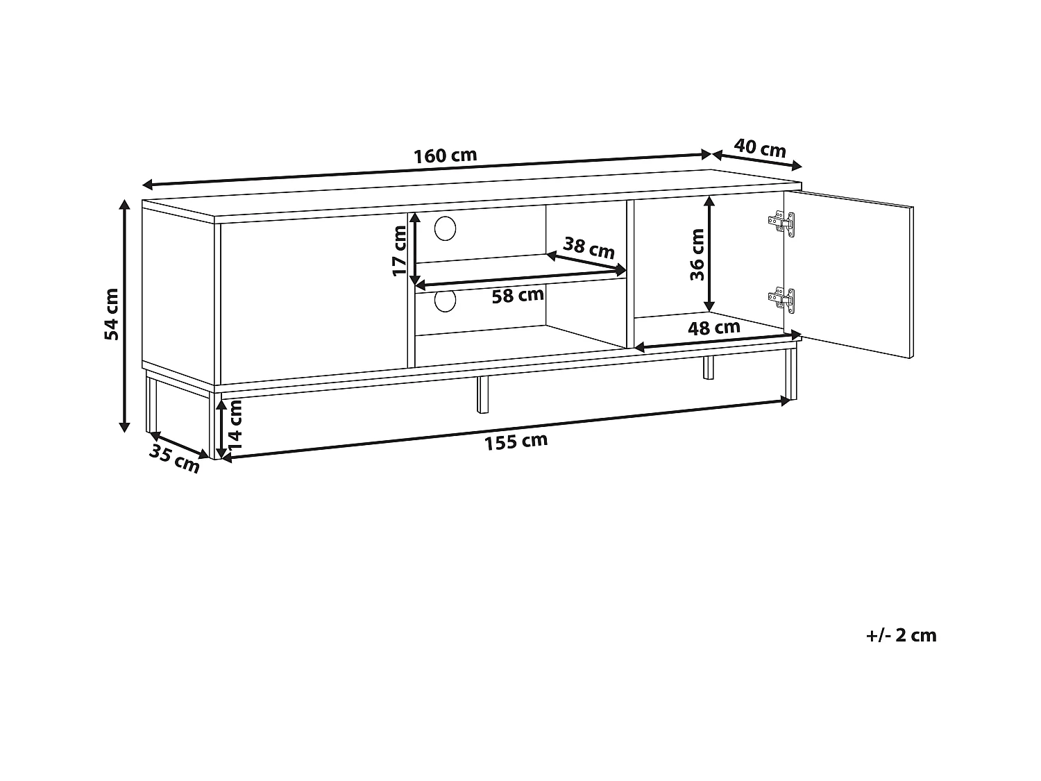 Meuble TV CARAQUET Marron foncé