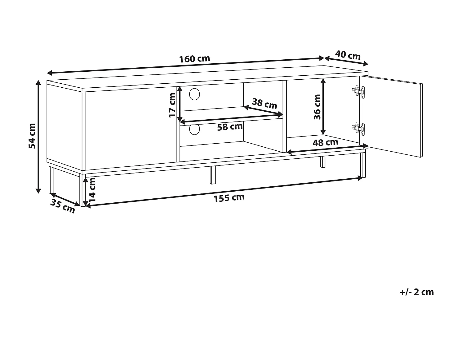 Meuble TV CARAQUET Marron foncé