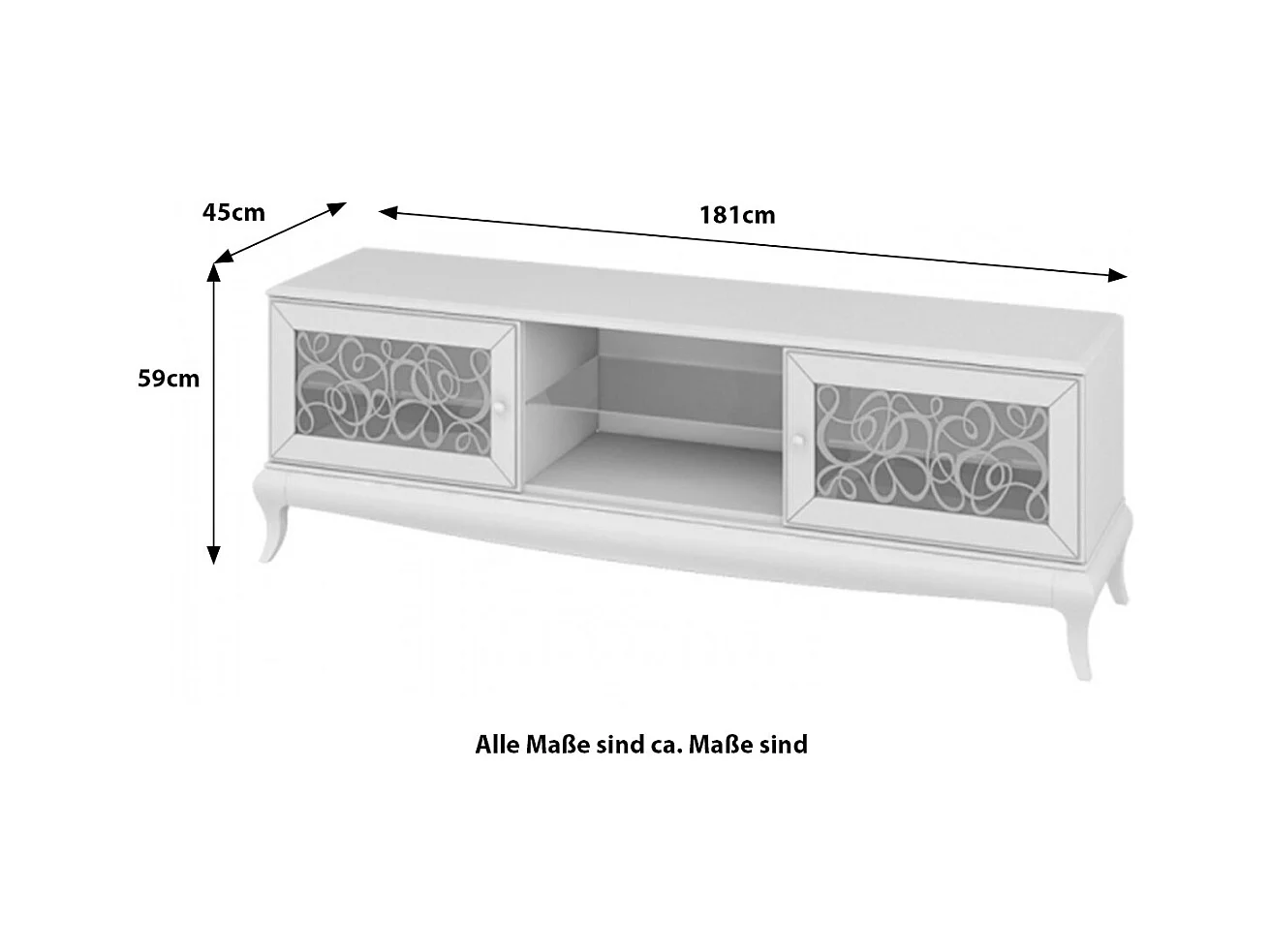 LOWBOARD Harmonie creme / gold 181 / 59 / 45cm