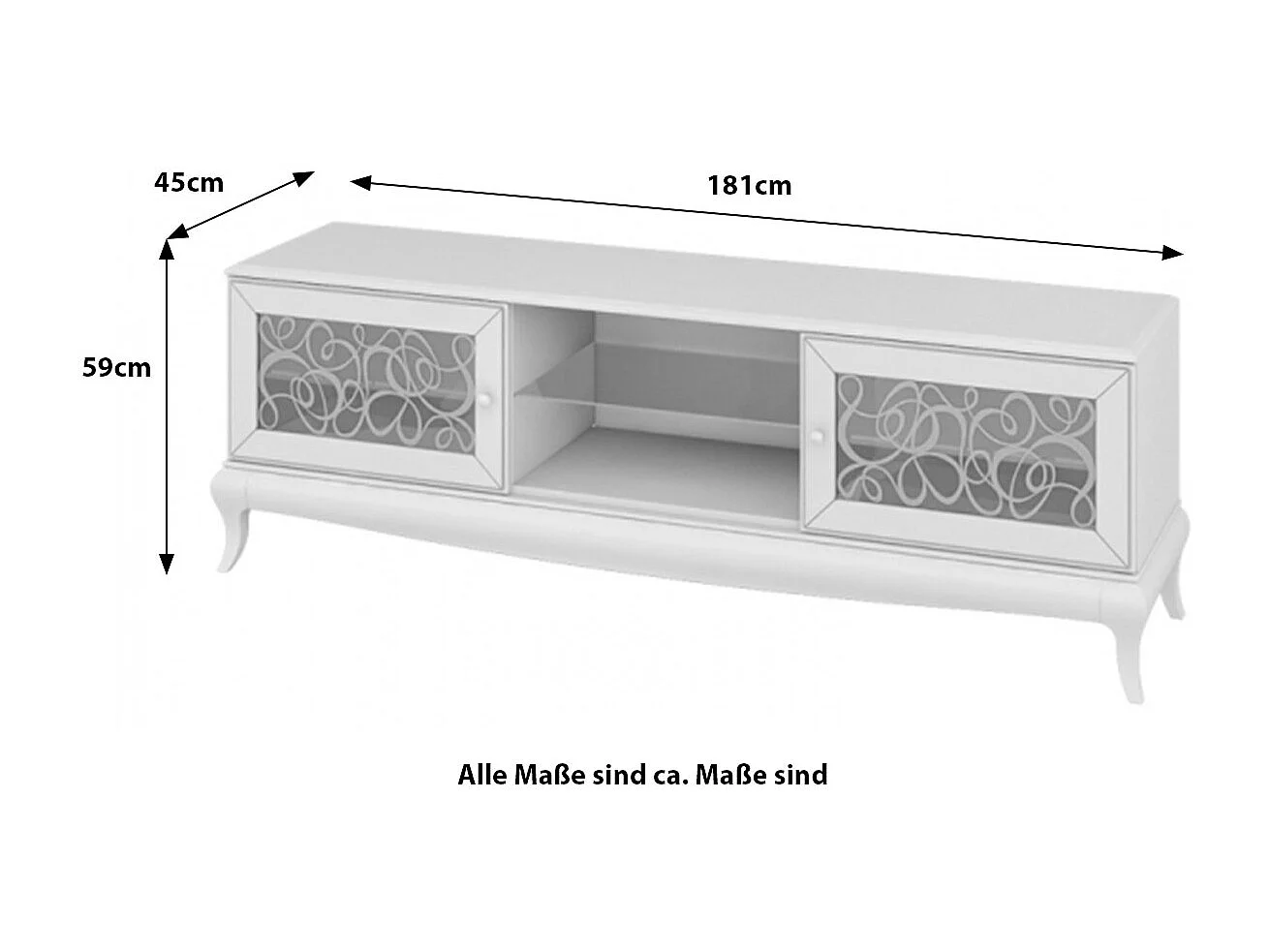 LOWBOARD Harmonie creme / gold 181 / 59 / 45cm