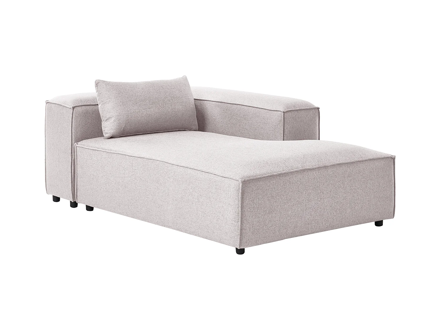 Chaise longue côté droite BRANDE Tissu Marron clair