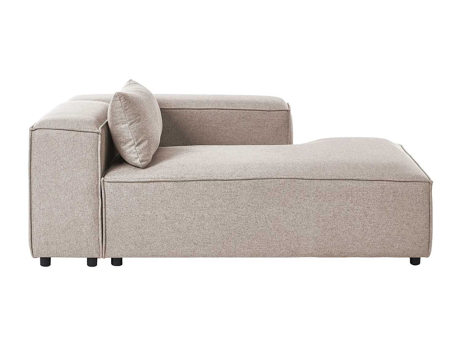 Chaise longue côté droite BRANDE Tissu Marron clair