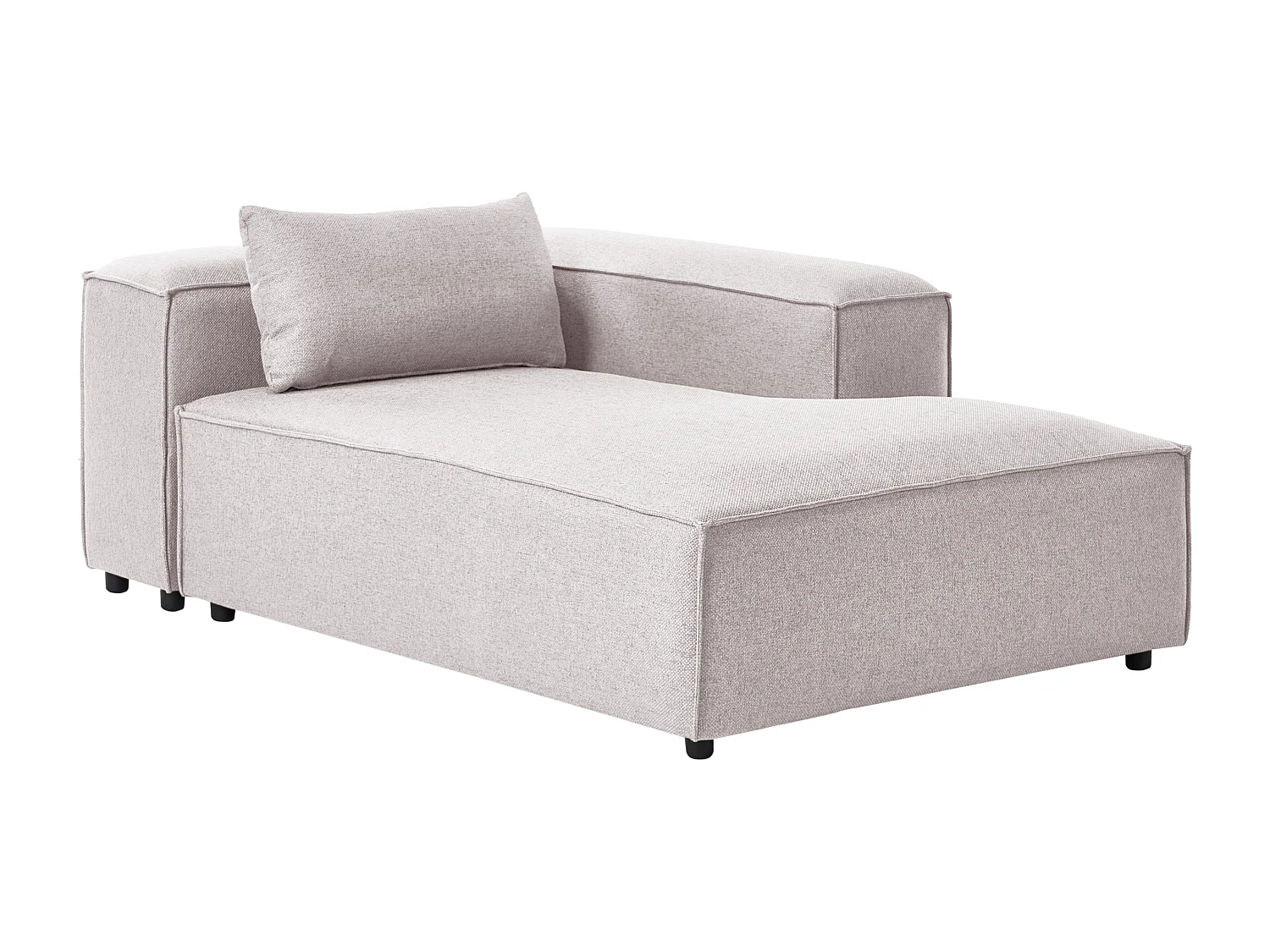 Chaise longue côté droite BRANDE Tissu Marron clair