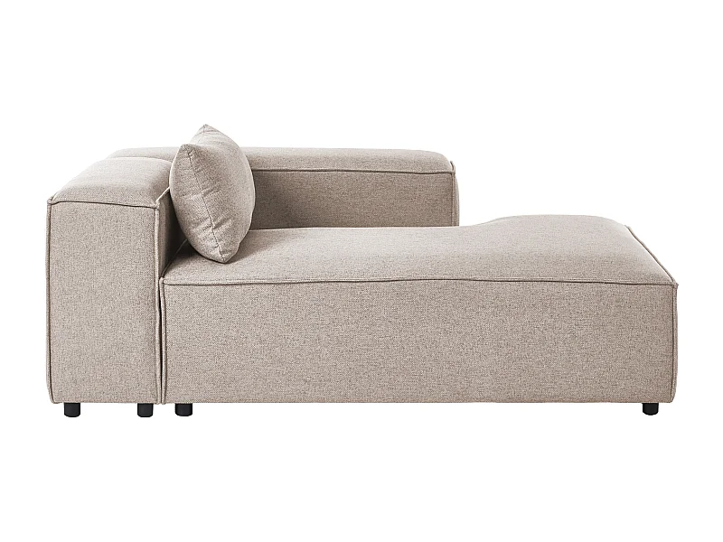 Chaise longue côté droite BRANDE Tissu Marron clair