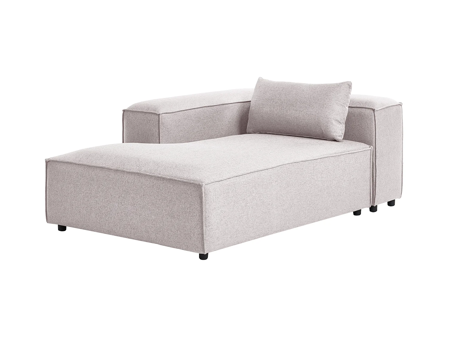 Chaise longue côté droit BRANDE Tissu Marron clair