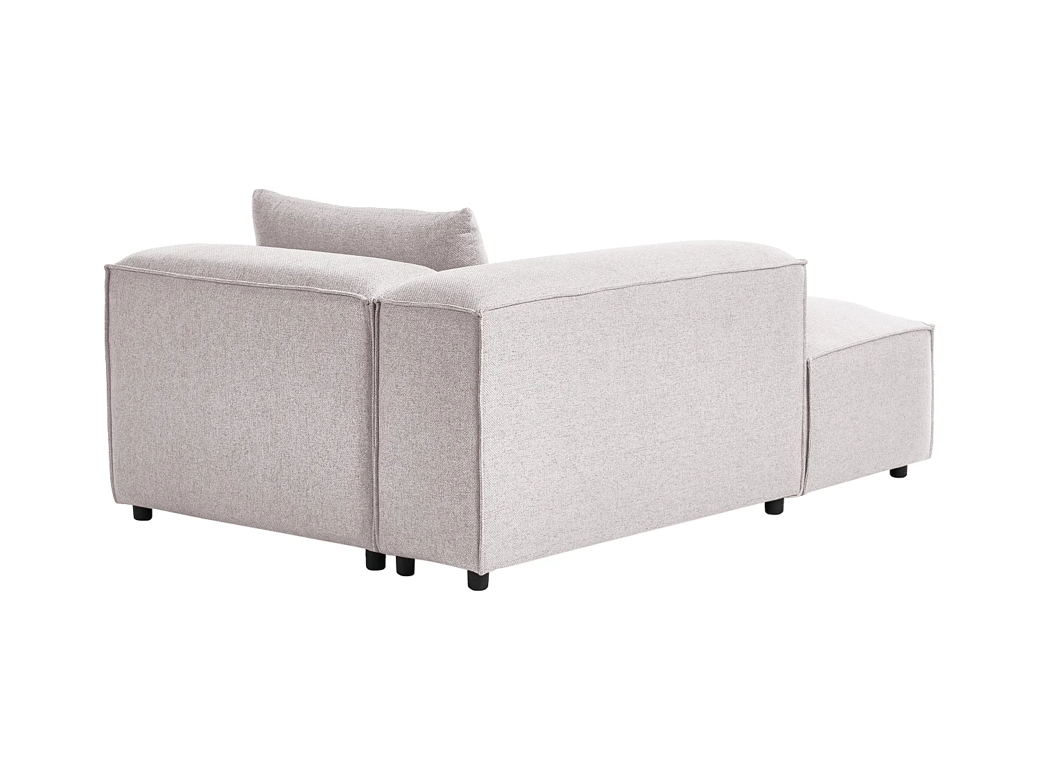 Chaise longue côté droit BRANDE Tissu Marron clair